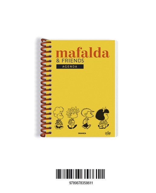 Mafalda agenda perpetua anillada friends amarilla 1