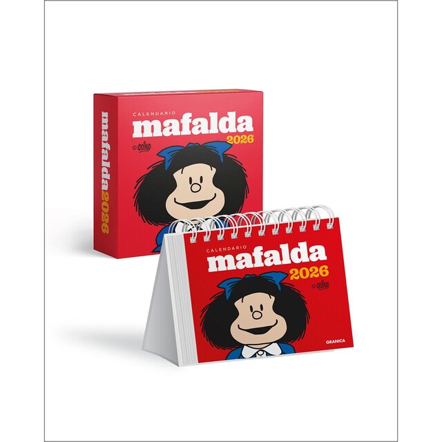 Imagen 0 de Mafalda 2026, Calendario Escritorio Rojo CON CAJA