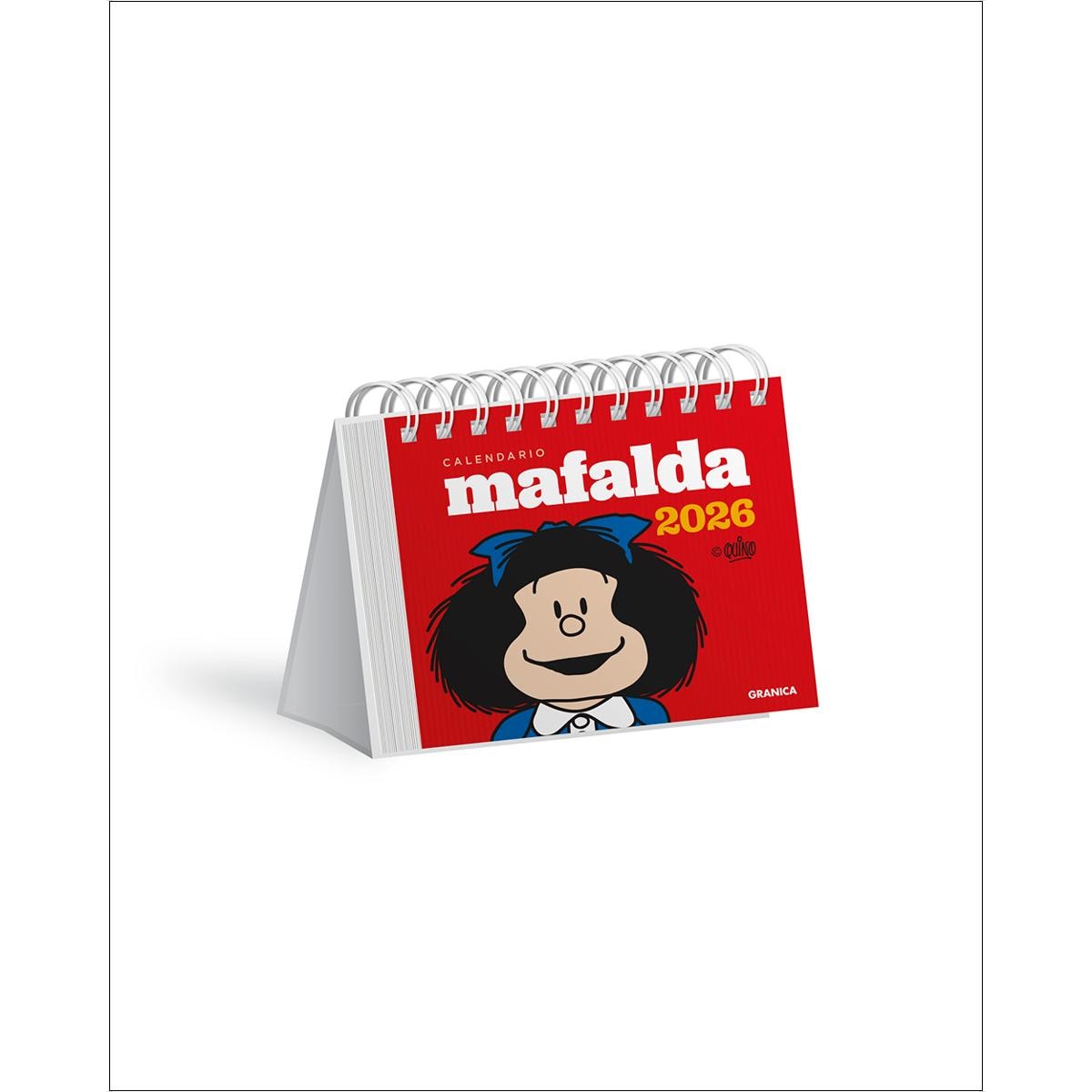 Mafalda 2026, Calendario Escritorio Rojo 1