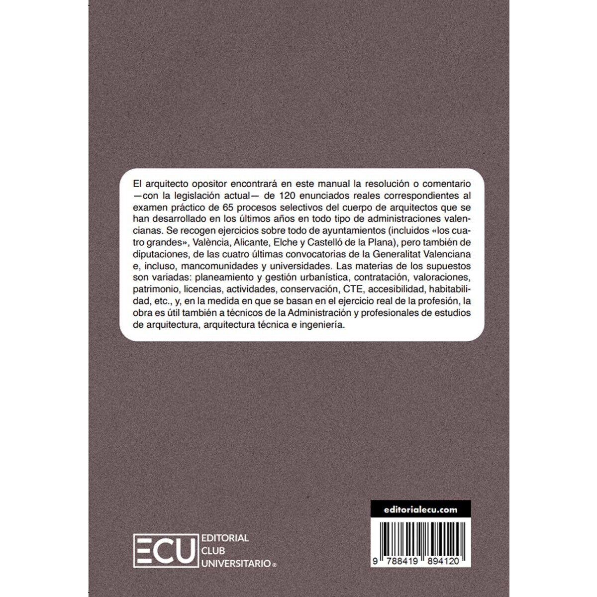 MANUAL PRÁCTICO DEL ARQUITECTO OPOSITOR (Tapa blanda) 2