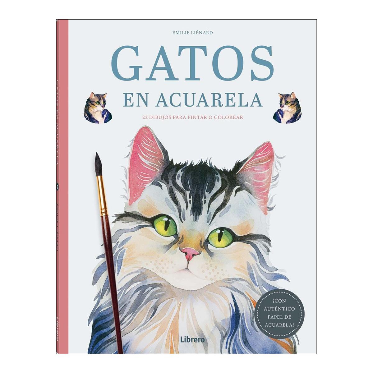 GATOS EN ACUARELA: 22 DIBUJOS PARA PINTAR O COLOREAR 1