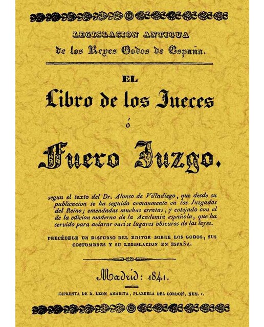 Fuero Juzgo O El Libro De Los Jueces 1