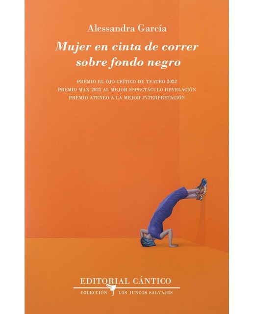 Mujer en cinta de correr sobre fondo negro (Capa mole) 1