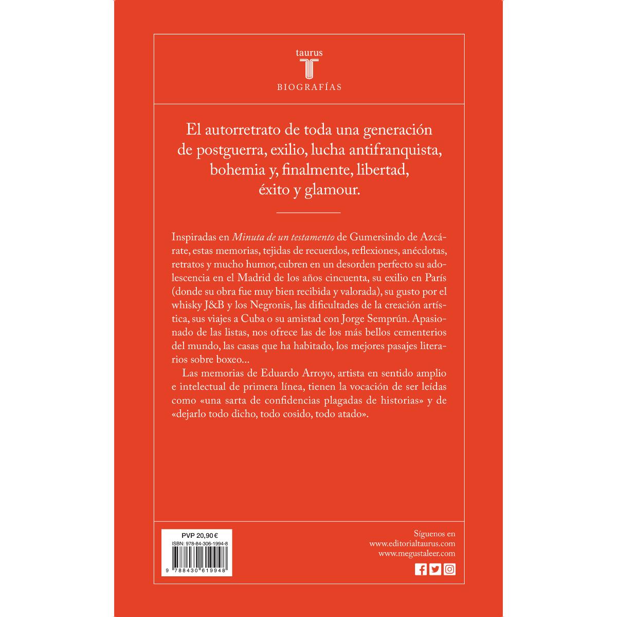 Minuta de un testamento: Memorias(Tapa blanda) 2
