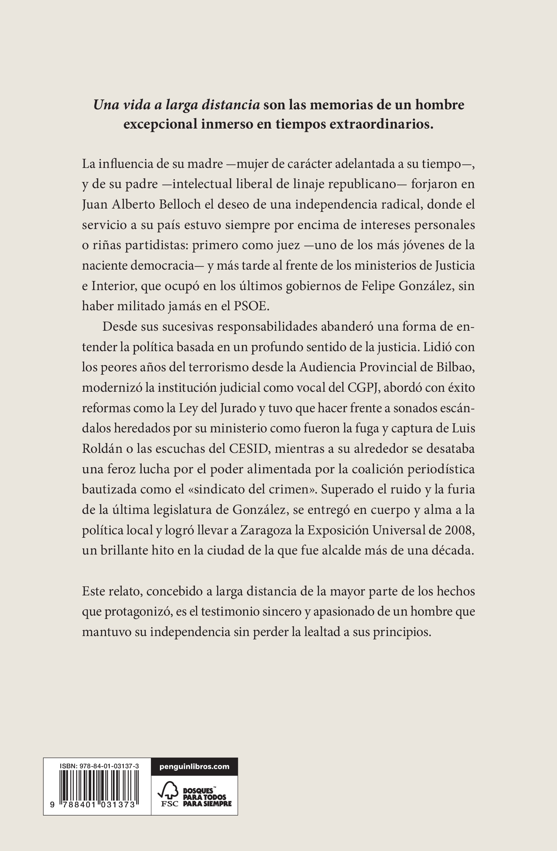 Una vida a larga distancia: Memorias de un juez y político independiente (Capa dura) 2