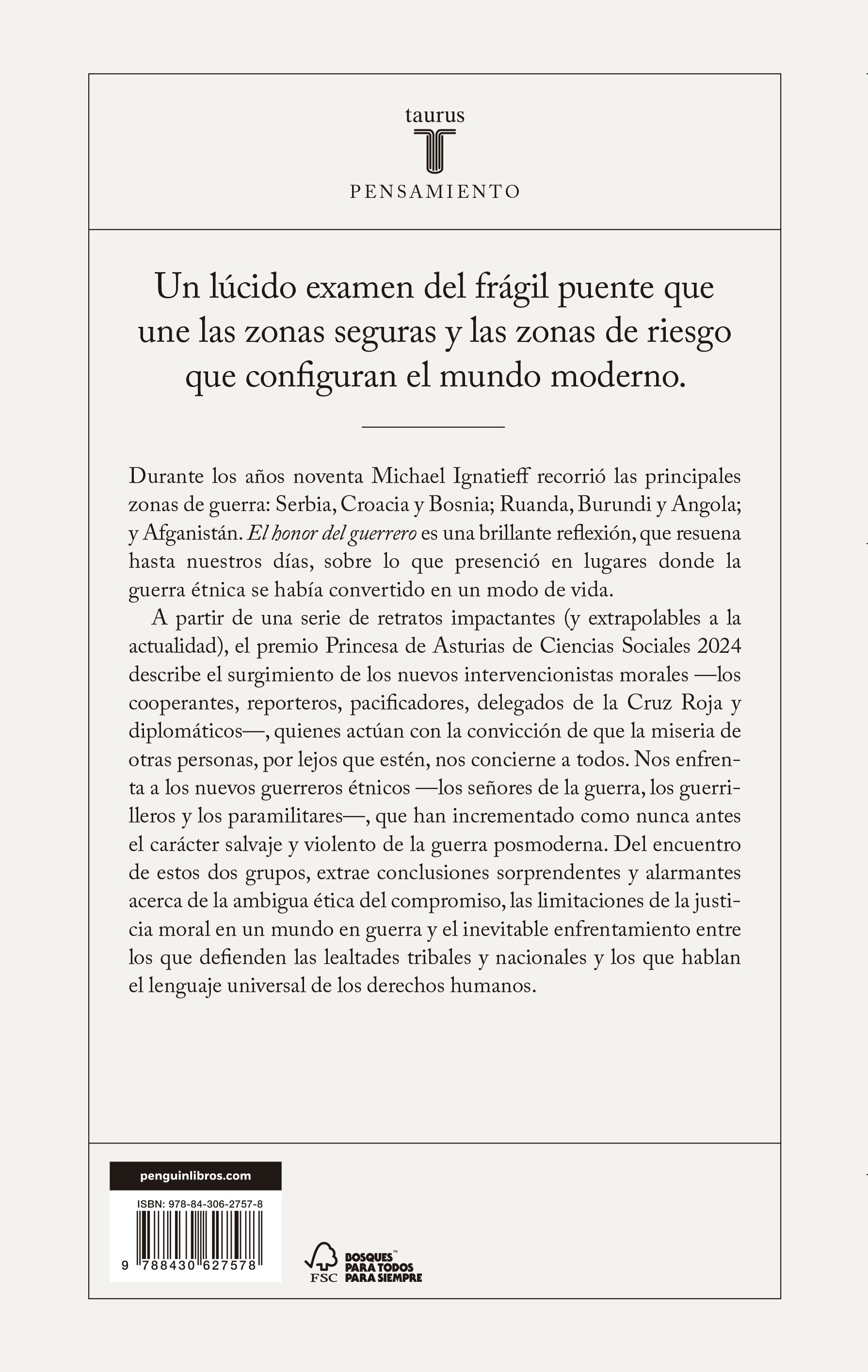 El honor del guerrero: Guerra étnica y conciencia moderna (Capa mole) 2