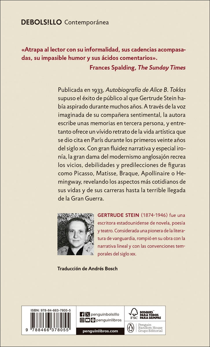 Autobiografía de Alice B. Toklas (Bolso) 2
