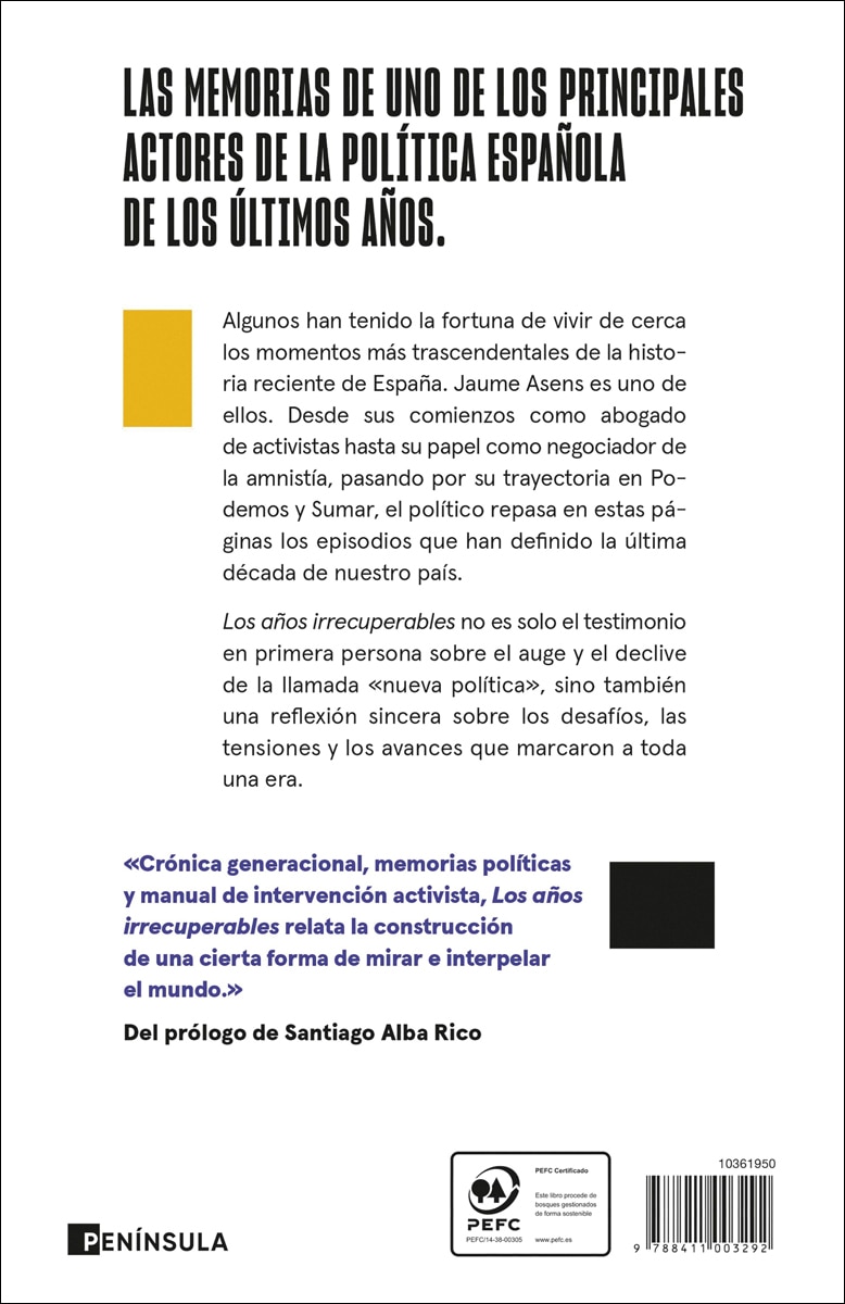 Los años irrecuperables (Capa mole com abas) 2