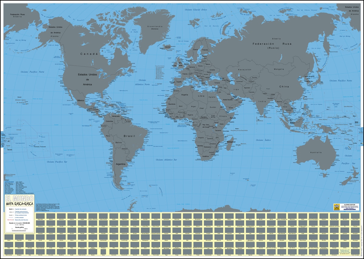 Imagem 0 de El mundo: mapa rasca-rasca