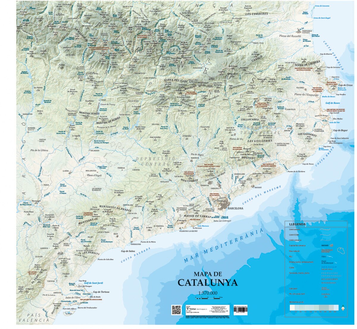 Imagem 0 de Mapa de catalunya físico. Mini