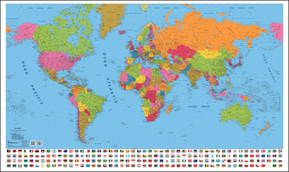 Imagem 0 de Mapa món mural en català encapsulat