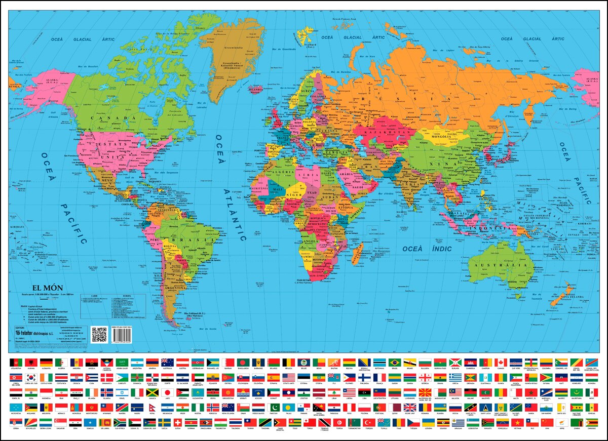 Imagem 0 de Mapa món mini en català encapsulat