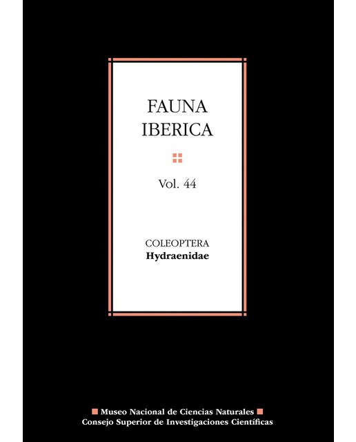 Fauna ibérica. Vol. 44, Coleoptera : Hydraenidae (Capa dura) 1