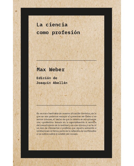 La ciencia como profesión (Capa mole com abas) 1