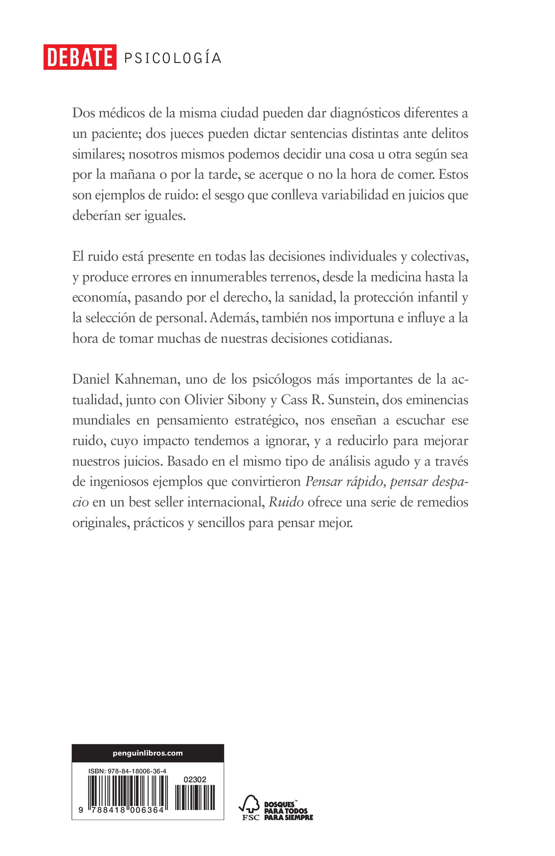 Ruido: Un fallo en el juicio humano(Tapa dura) 2