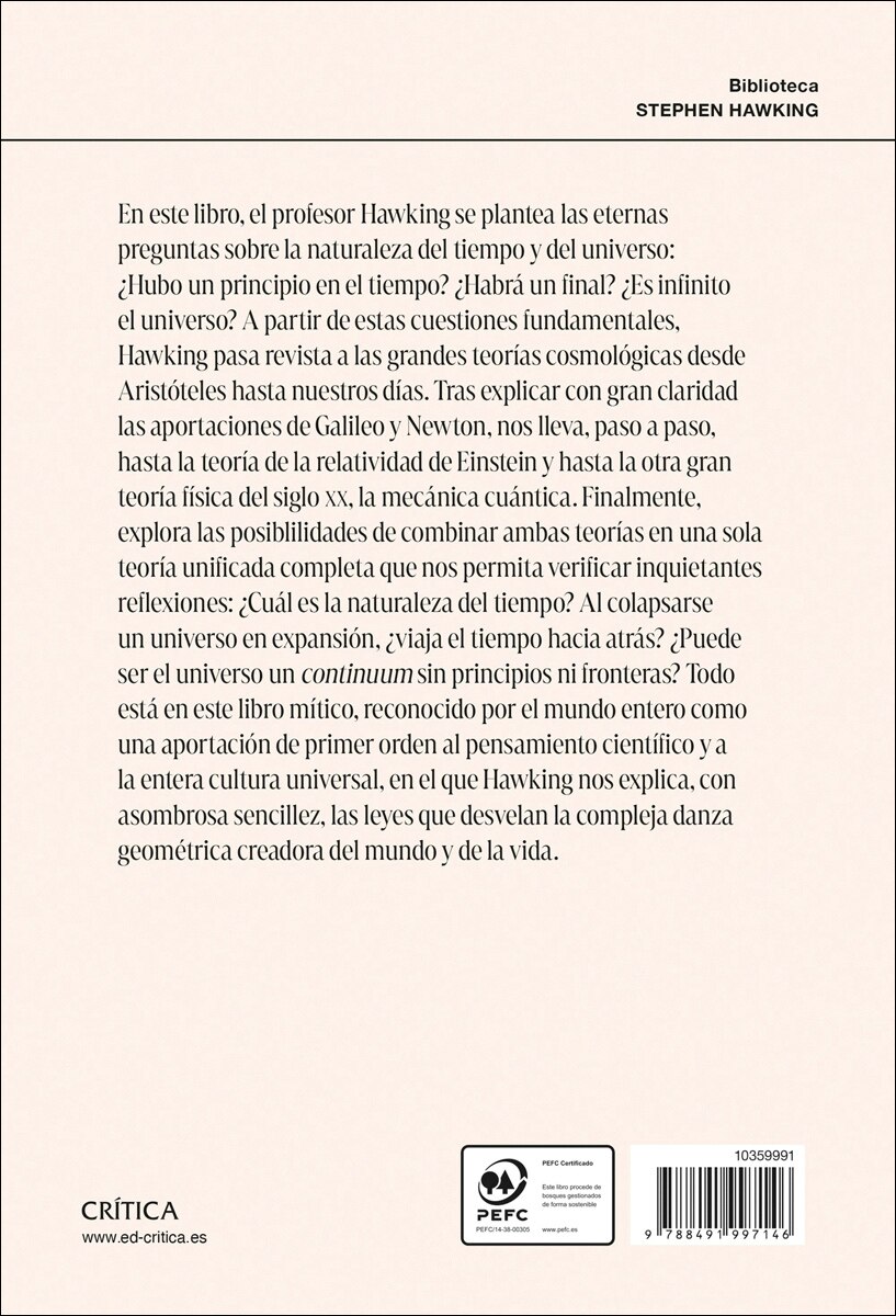 Historia del tiempo: Del Big Bang a los agujeros negros (Capa mole com abas) 2