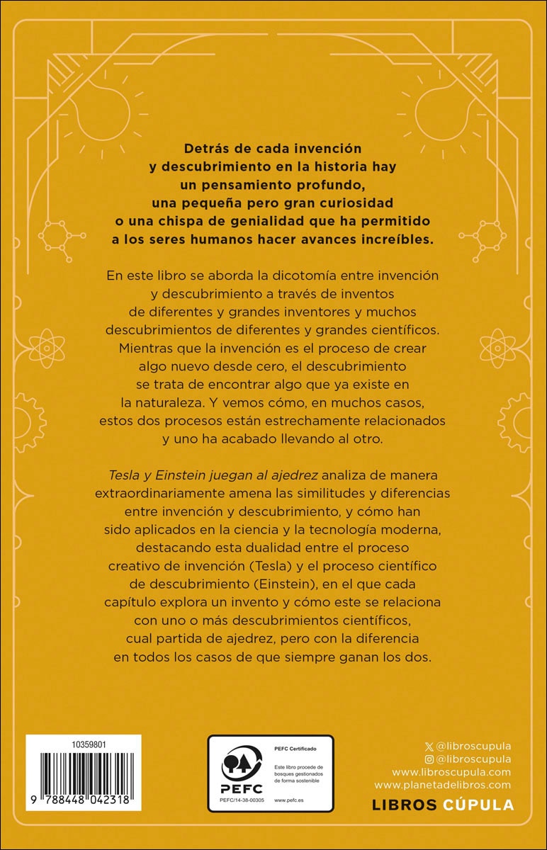 Tesla y Einstein juegan al ajedrez (Capa mole com abas) 2
