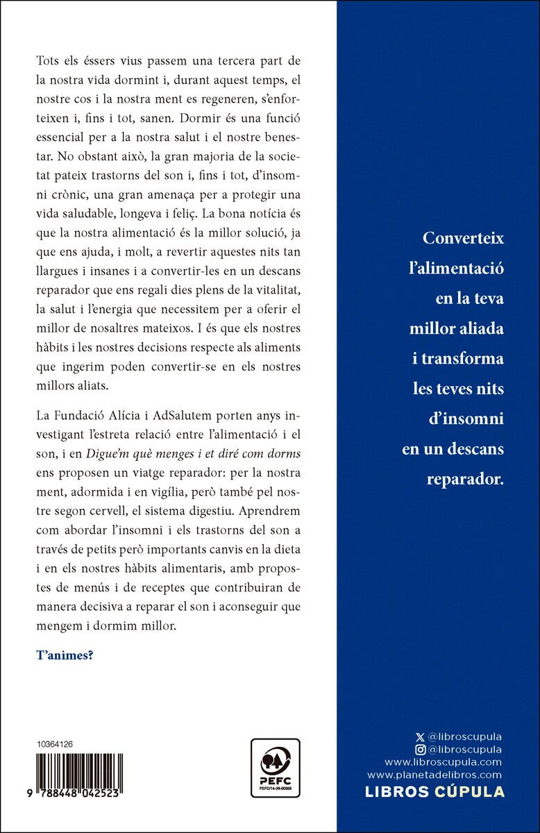 Digue'm què menges i et diré com dorms (Capa mole com abas) 2