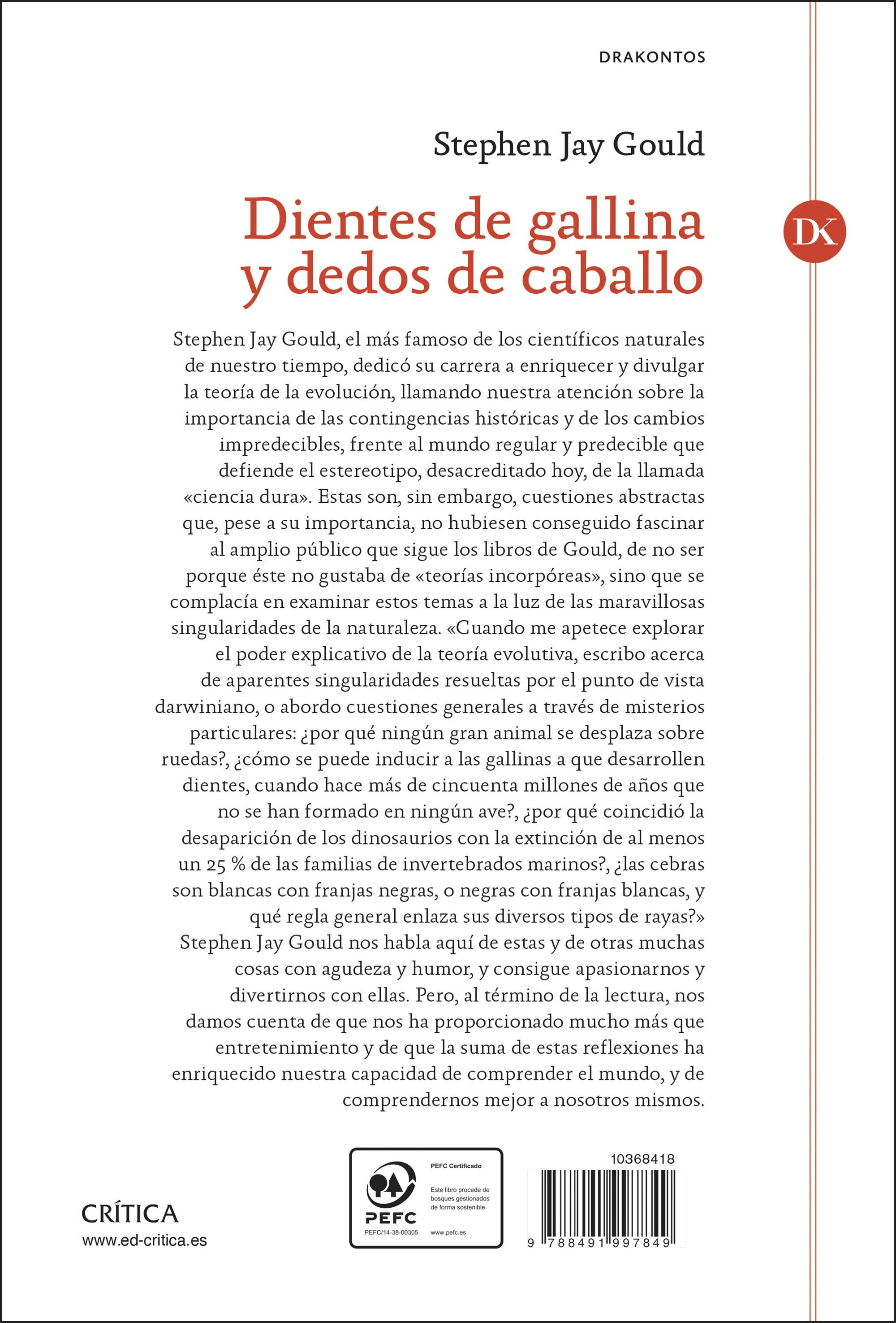 Dientes de gallina y dedos de caballo: Reflexiones sobre historia natural (Capa mole com abas) 2