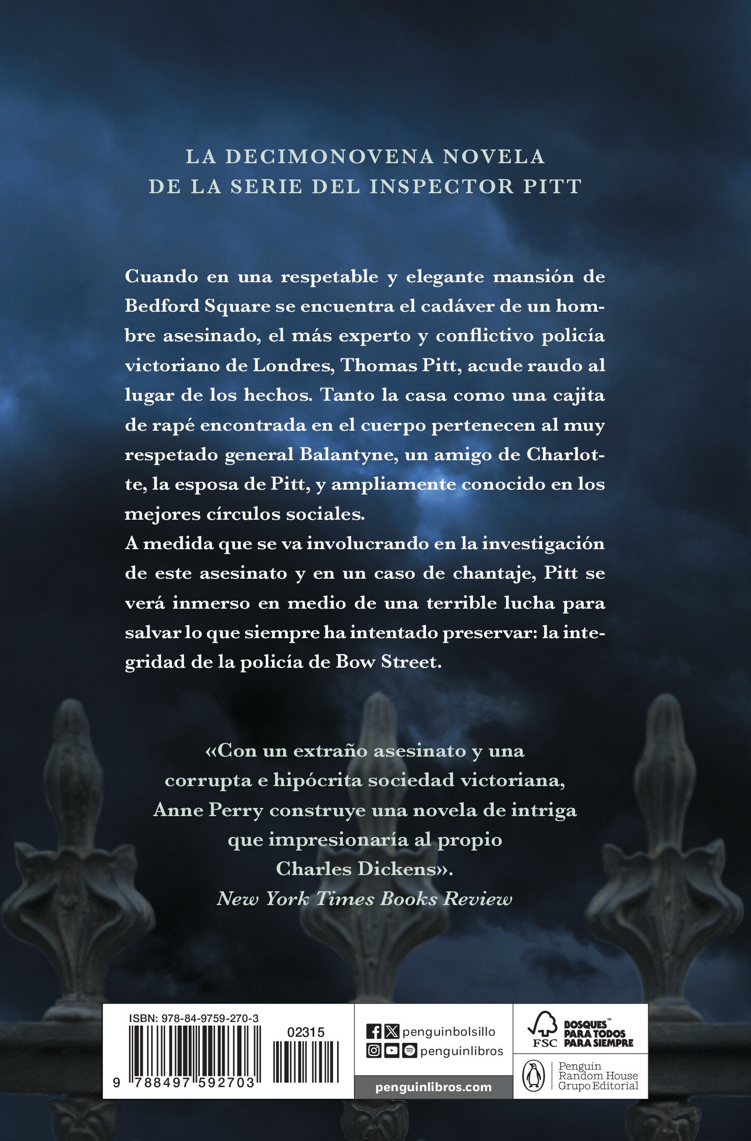 La amenaza de Bedford Square (Inspector Thomas Pitt 19) (Bolso) (Capa mole) 2