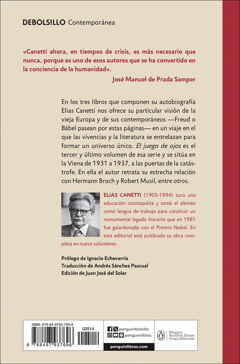 Juego de ojos (obra completa canetti 5) (Bolsillo) (Tapa blanda) 2