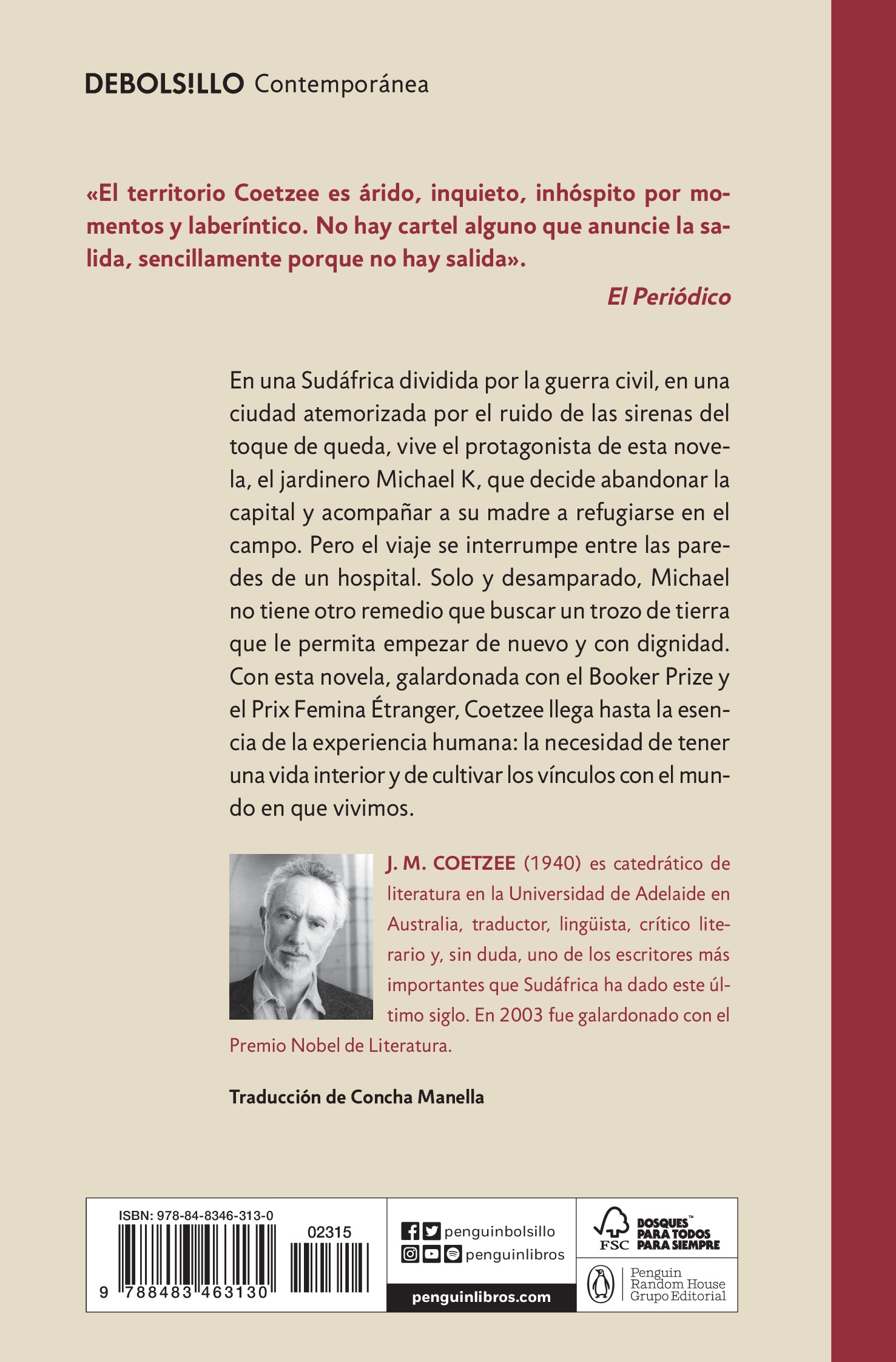 Vida y época de michael k 2