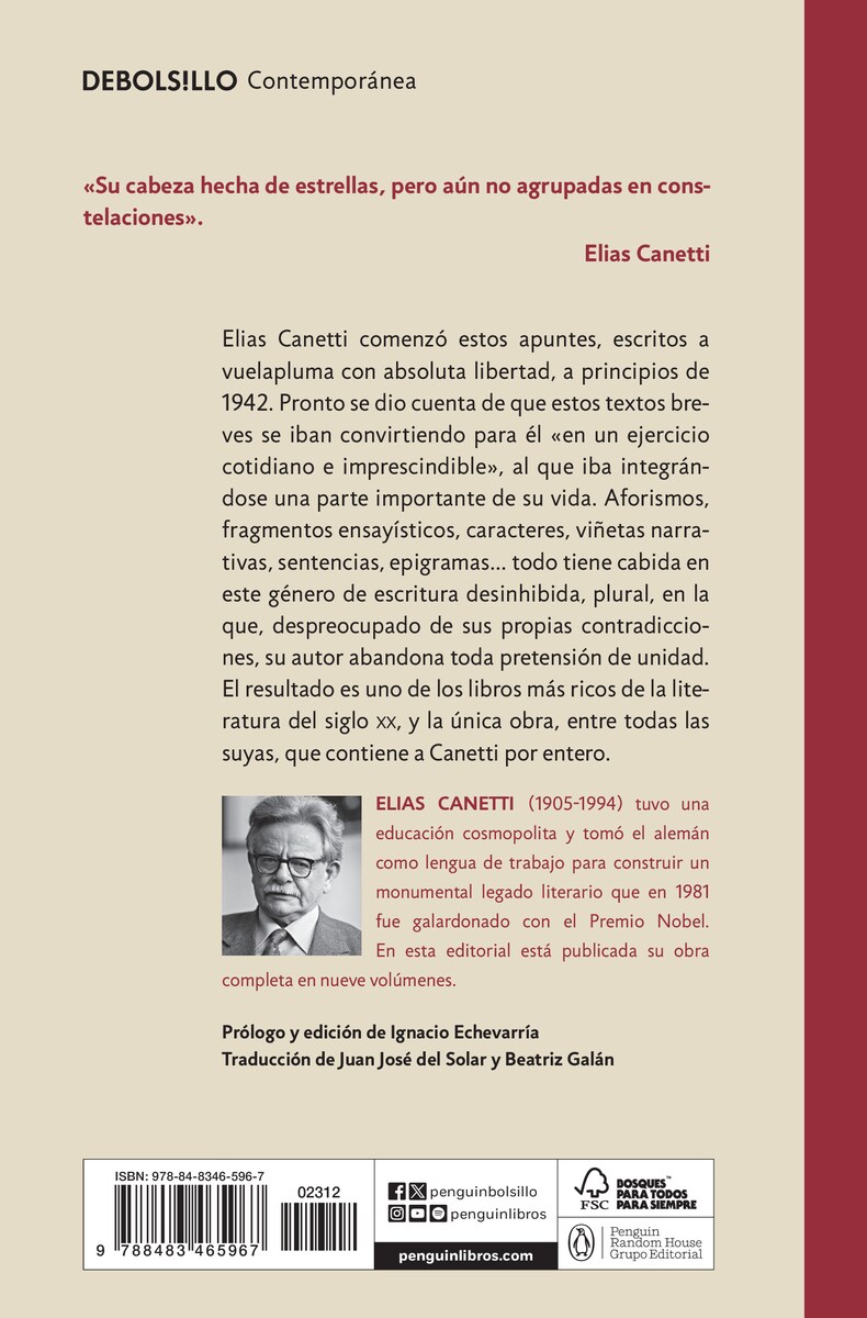 Apuntes 1 (obra completa canetti 7) (Bolsillo) (Tapa blanda) 2