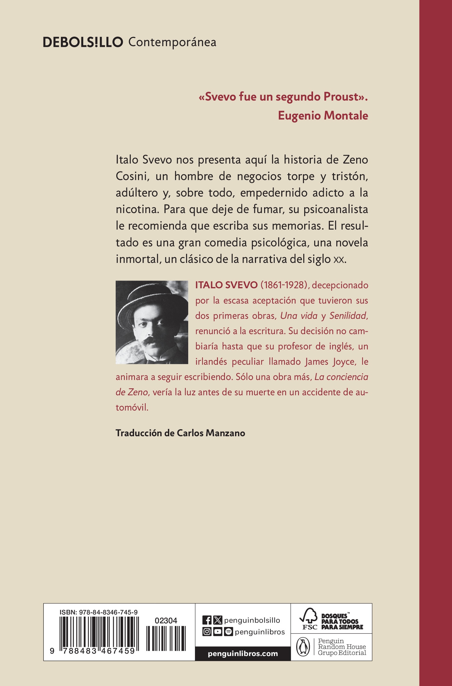 La conciencia de Zeno  (Bolsillo) (Tapa blanda) 2