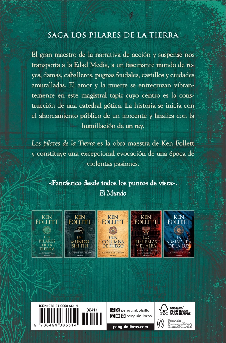 Los pilares de la Tierra (Saga Los pilares de la Tierra 1)  (Bolsillo) (Tapa blanda) 2