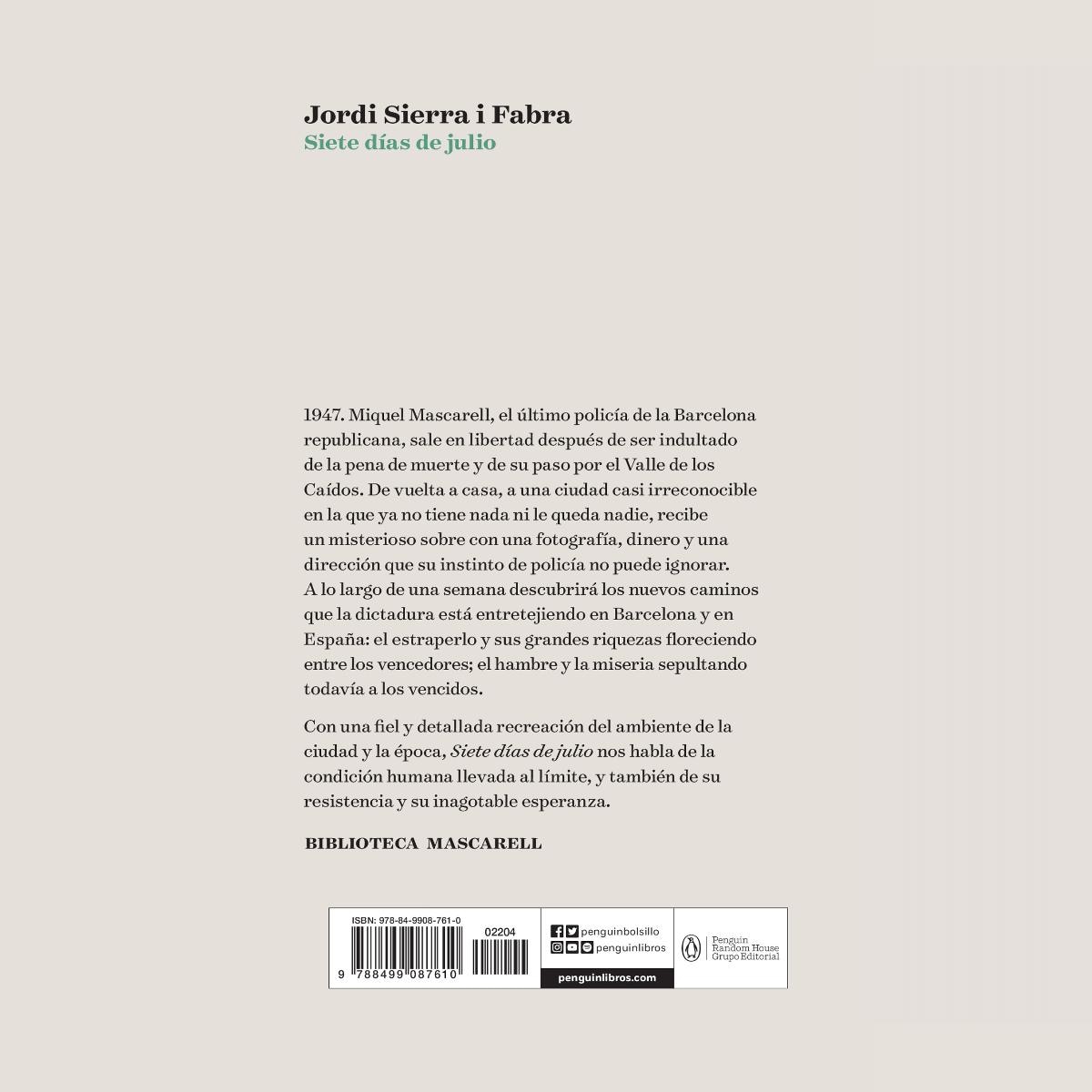 Siete días de julio (Inspector Mascarell 2) (Bolsillo) (Tapa blanda) 2