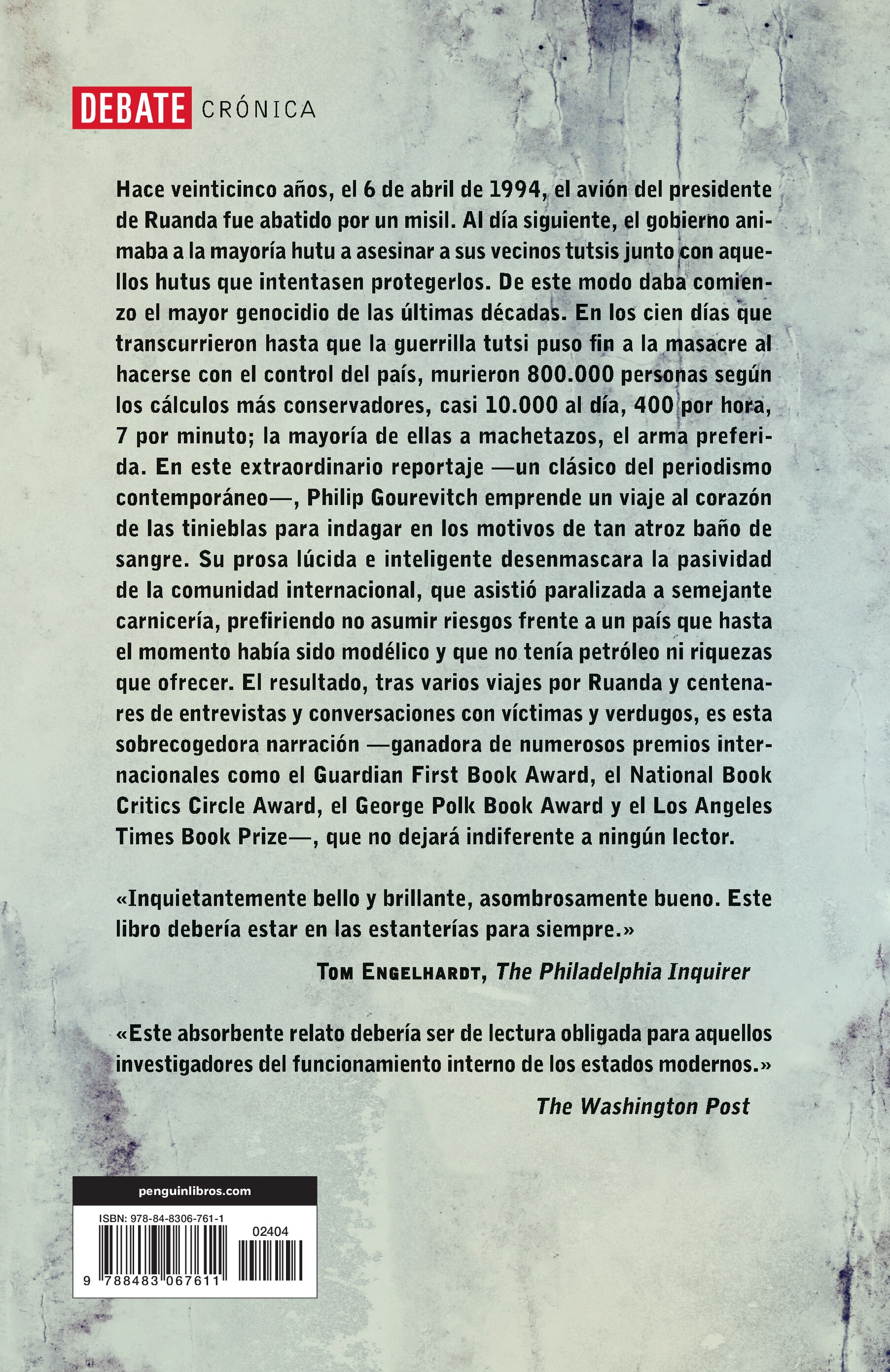 Queremos informarle de que mañana seremos asesinados con nuestras familias: Historias de Ruanda (Capa mole) 2