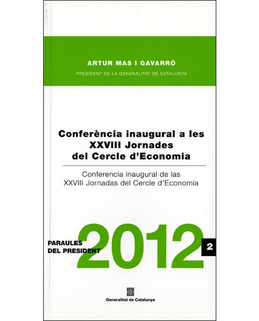 Conferència inaugural a les xxviii jornades del cercle d'economia(Tapa blanda) 1