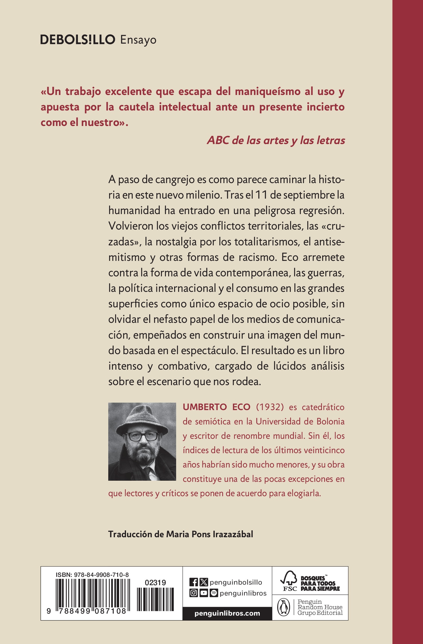 A paso de cangrejo: Artículos, reflexiones y decepciones 2000-2006 (Bolsillo) (Tapa blanda) 2