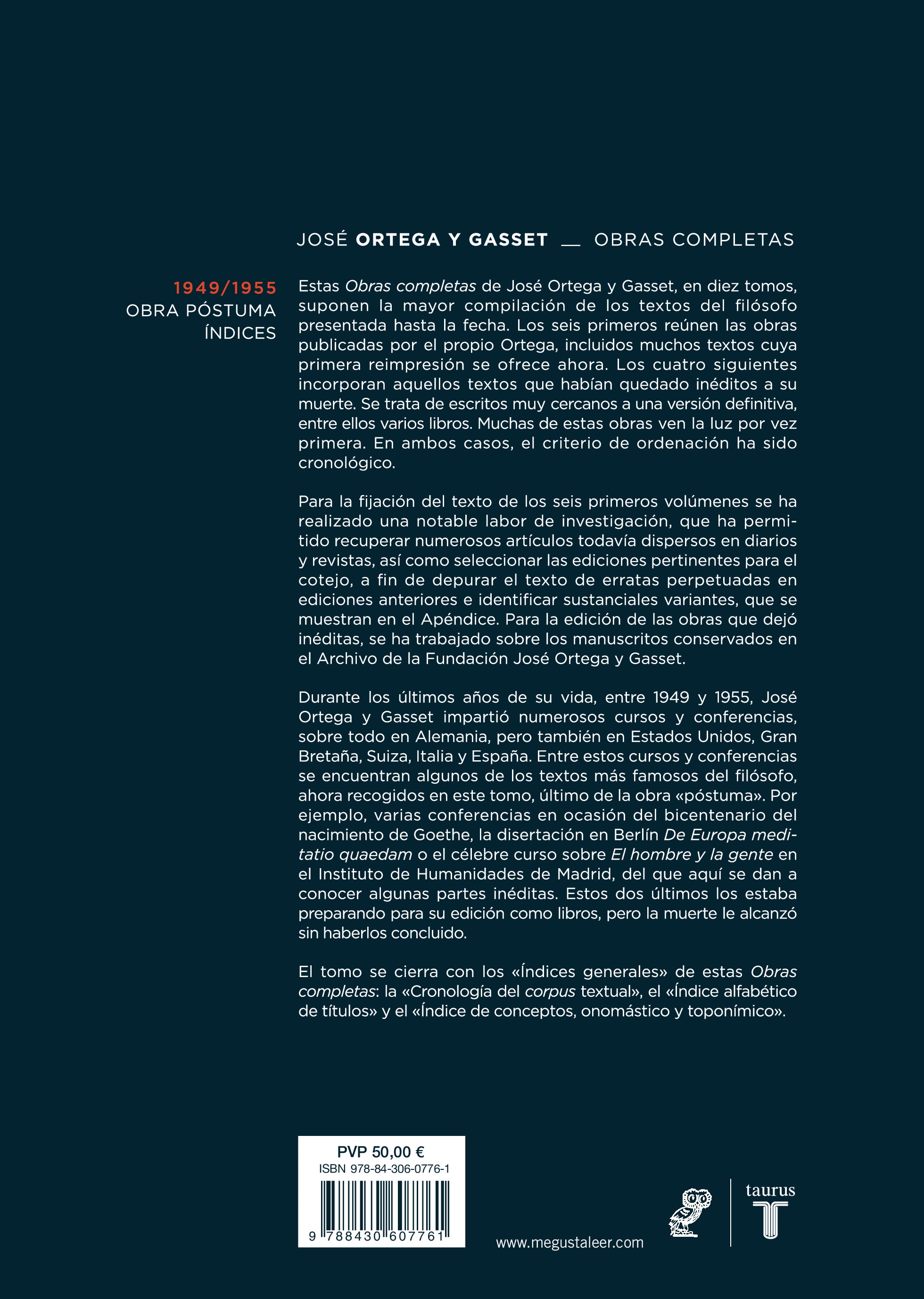 Obras completas. Tomo X (1949/1955) [Obra póstuma] (Capa dura) 2