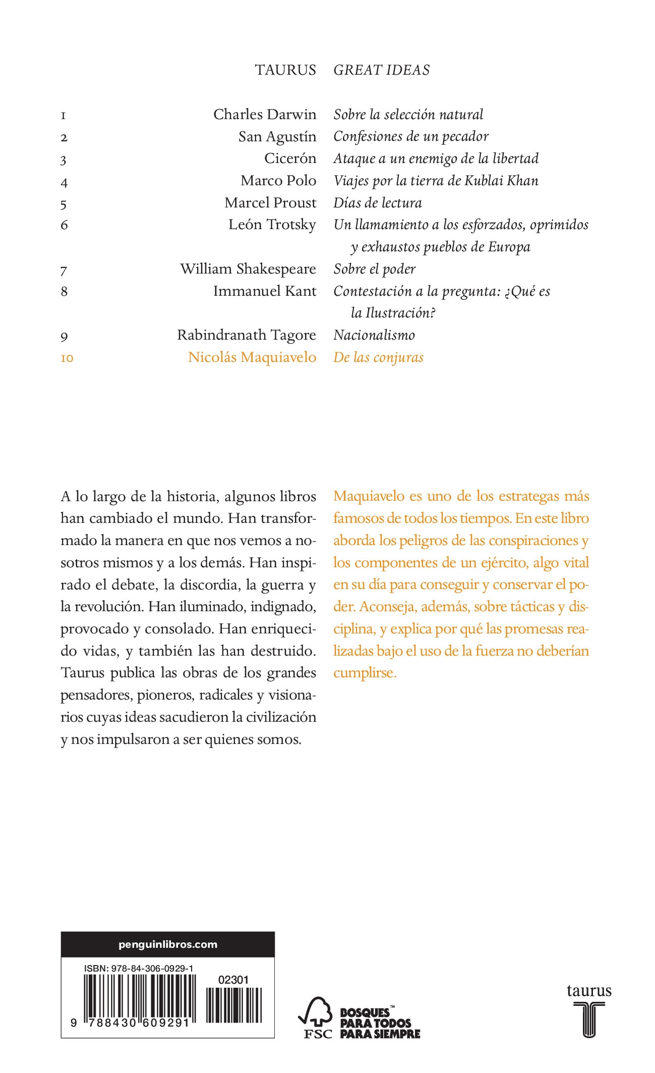 De las conjuras (Serie Great Ideas) (Capa mole) 2