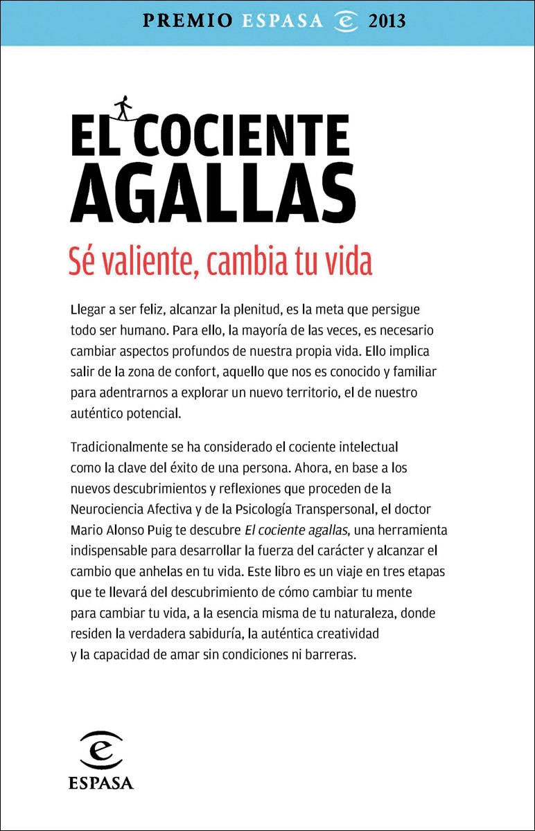 El cociente agallas. Premio Espasa 2013: Si cambias tu mente, cambias tu vida (Capa mole com abas) 2