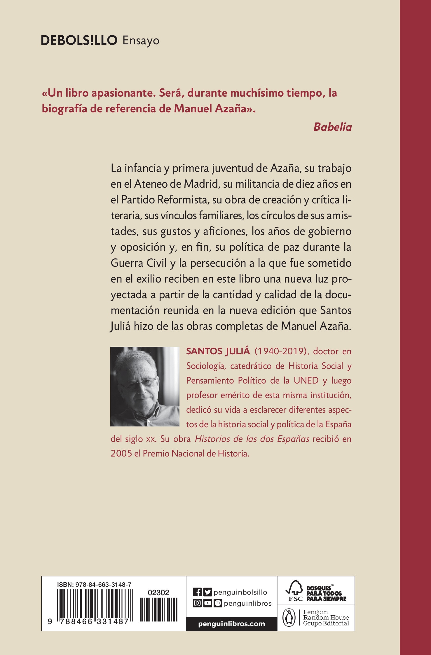 Vida y tiempo de Manuel Azaña  (Tapa blanda Bolsillo) 2