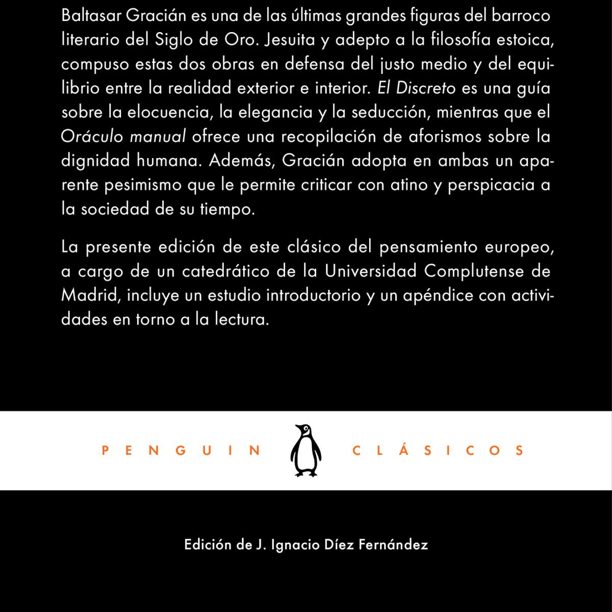 El discreto y Oráculo manual y arte de prudencia: edición de un catedrático de la Universidad Complutense de Madrid 2