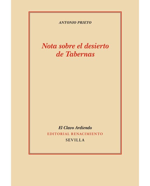 Imagen 0 de Nota sobre el desierto de tabernas (Tapa blanda Tapa blanda con solapas)