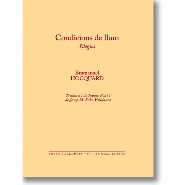 Imagem 0 de Condicions de llum: Elegies(Tapa blanda)