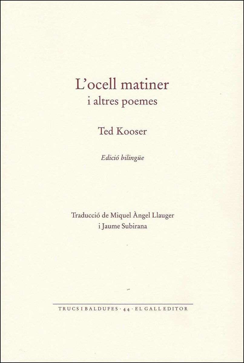 L'ocell matiner: I altres poemes(Tapa blanda) 1