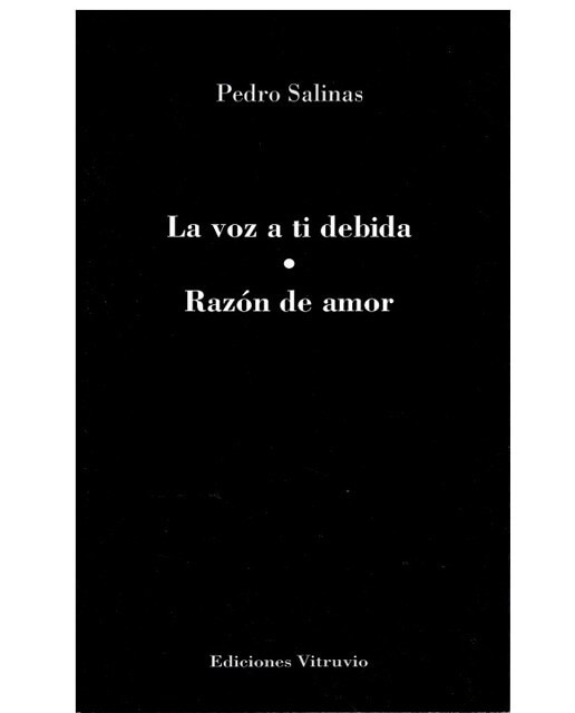Imagen 0 de La voz a ti debida º razón de amor (Tapa blanda)