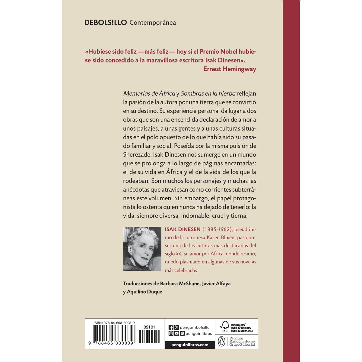 Memorias de África / Sombras en la hierba  (Tapa blanda) 2