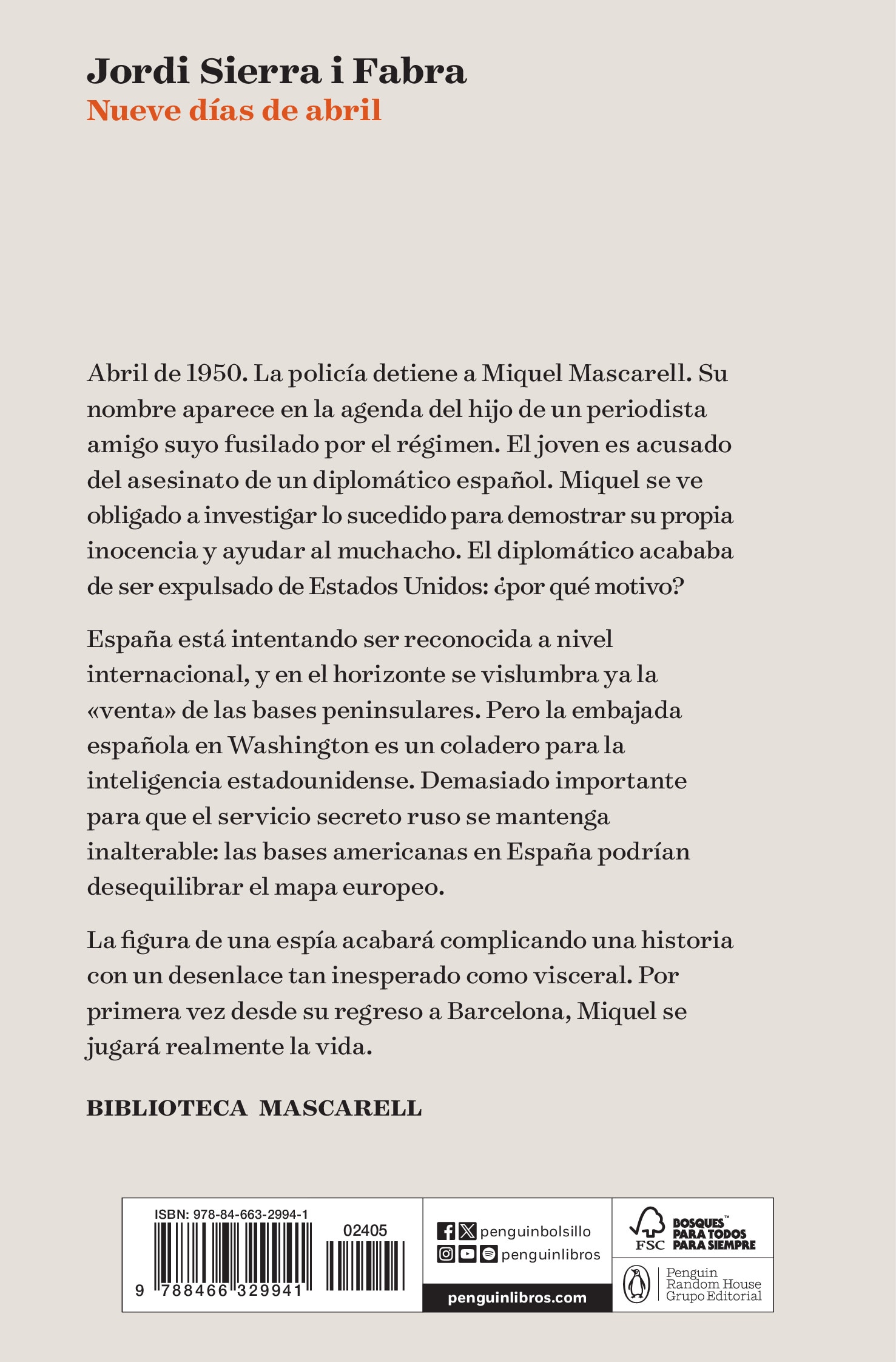 Nueve días de abril (Inspector Mascarell 6) (Capa mole) 2
