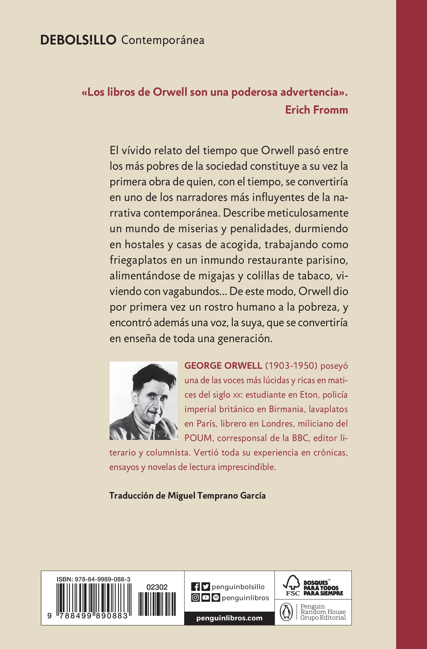 Sin blanca en parís y londres (edición definitiva avalada por the orwell estate)(Bolsillo) (Tapa blanda) 2