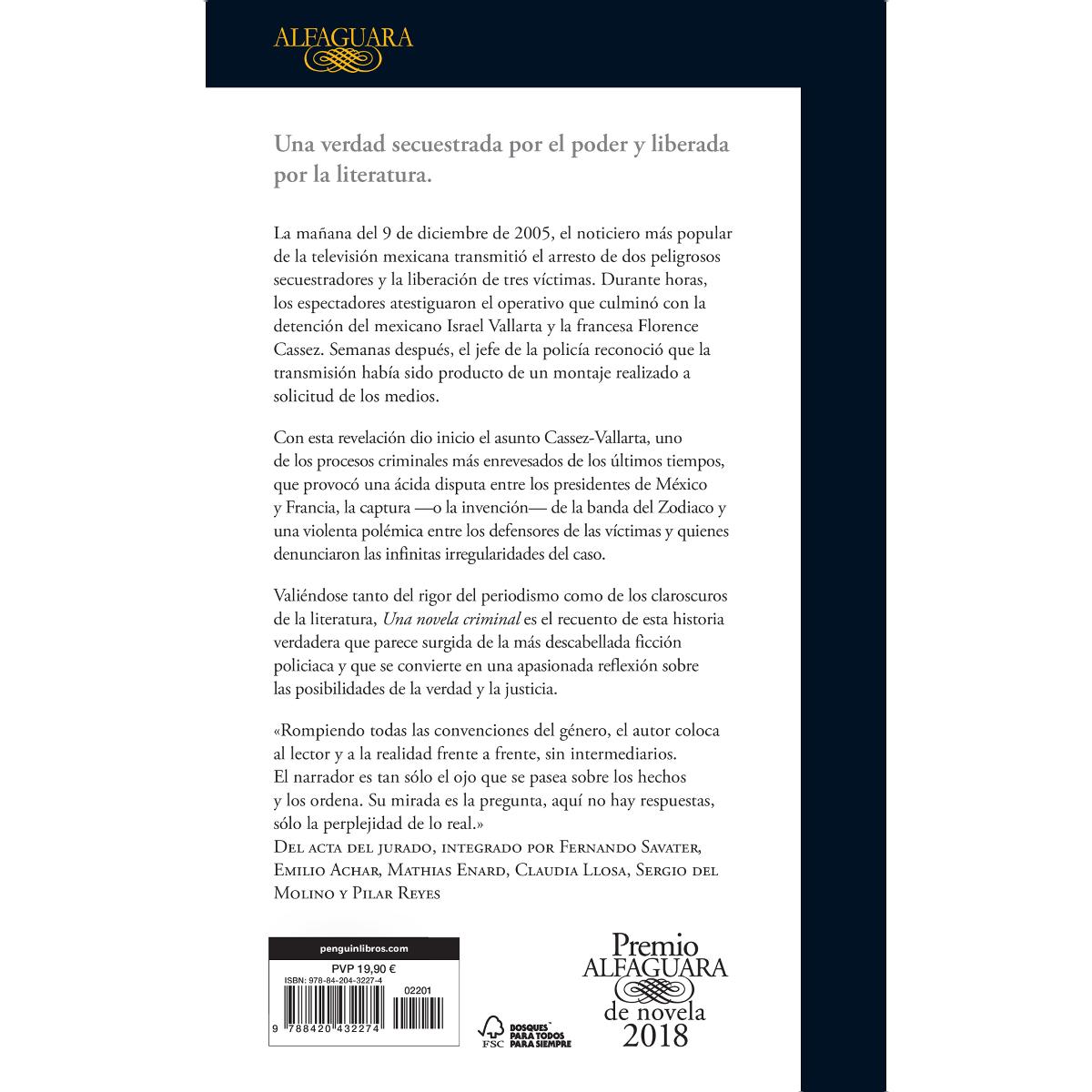 Una novela criminal (Premio Alfaguara de novela 2018) (Capa mole) 2