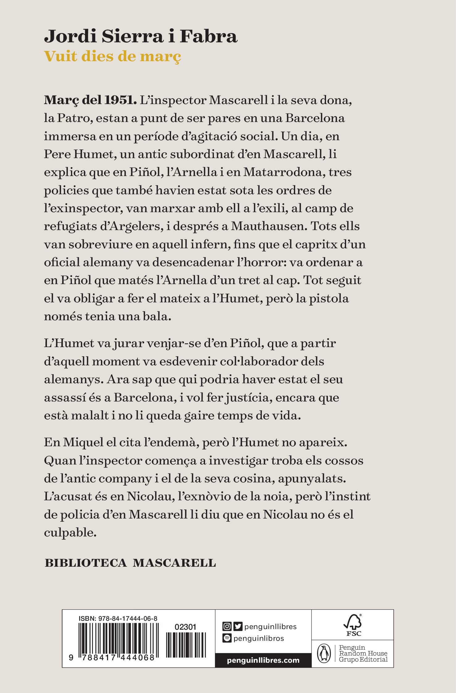 Vuit dies de març (inspector mascarell 8): El retrobament amb el policia ressucitat(Tapa blanda) 2