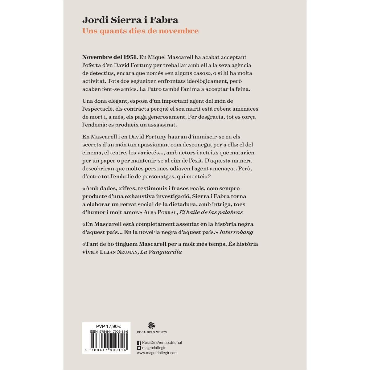 Uns quants dies de novembre (Inspector Mascarell 11): Un crim al món de l'espectacle (Capa mole) 2