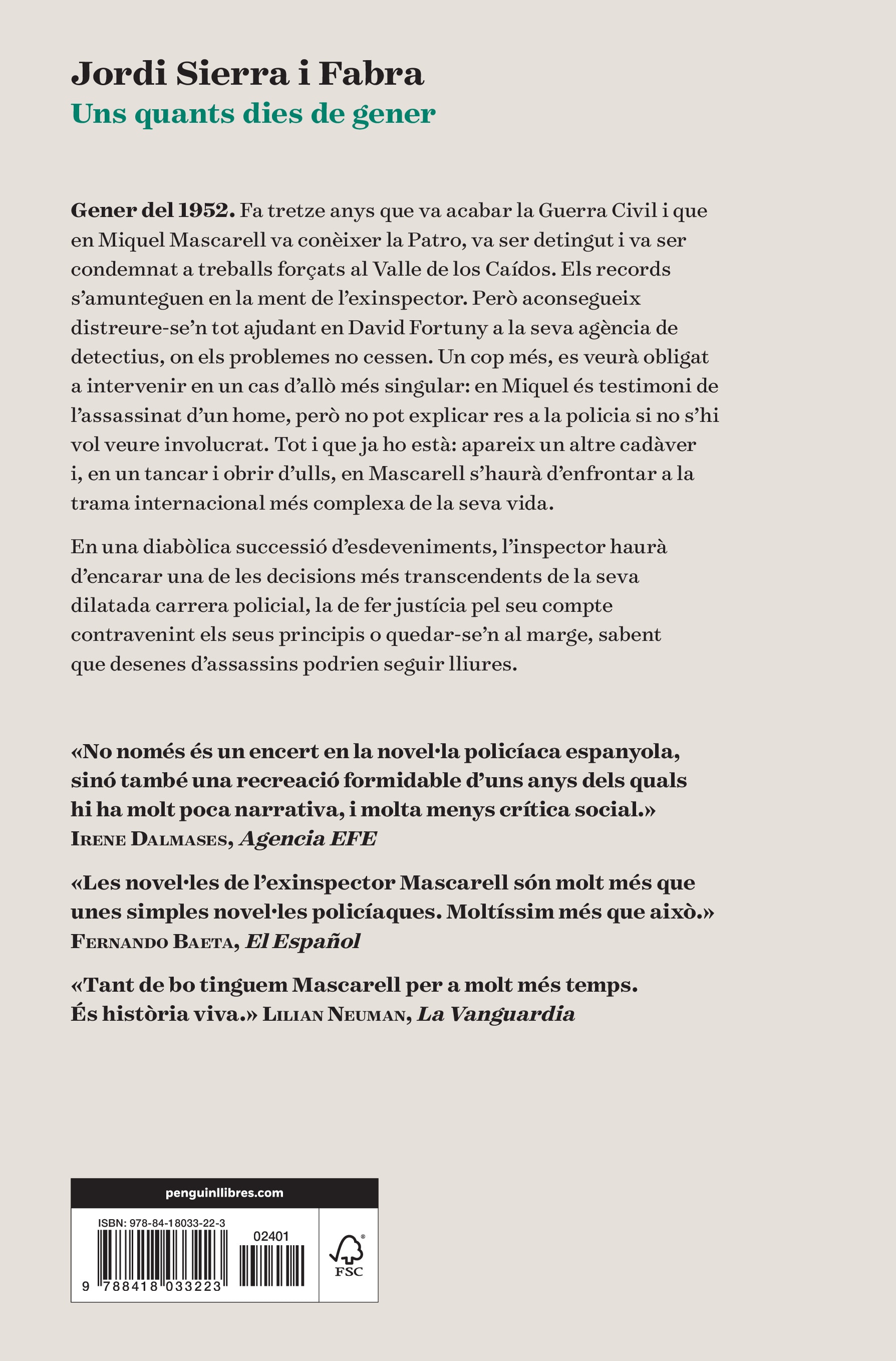 Uns quants dies de gener (Inspector Mascarell 12) (Capa mole) 2
