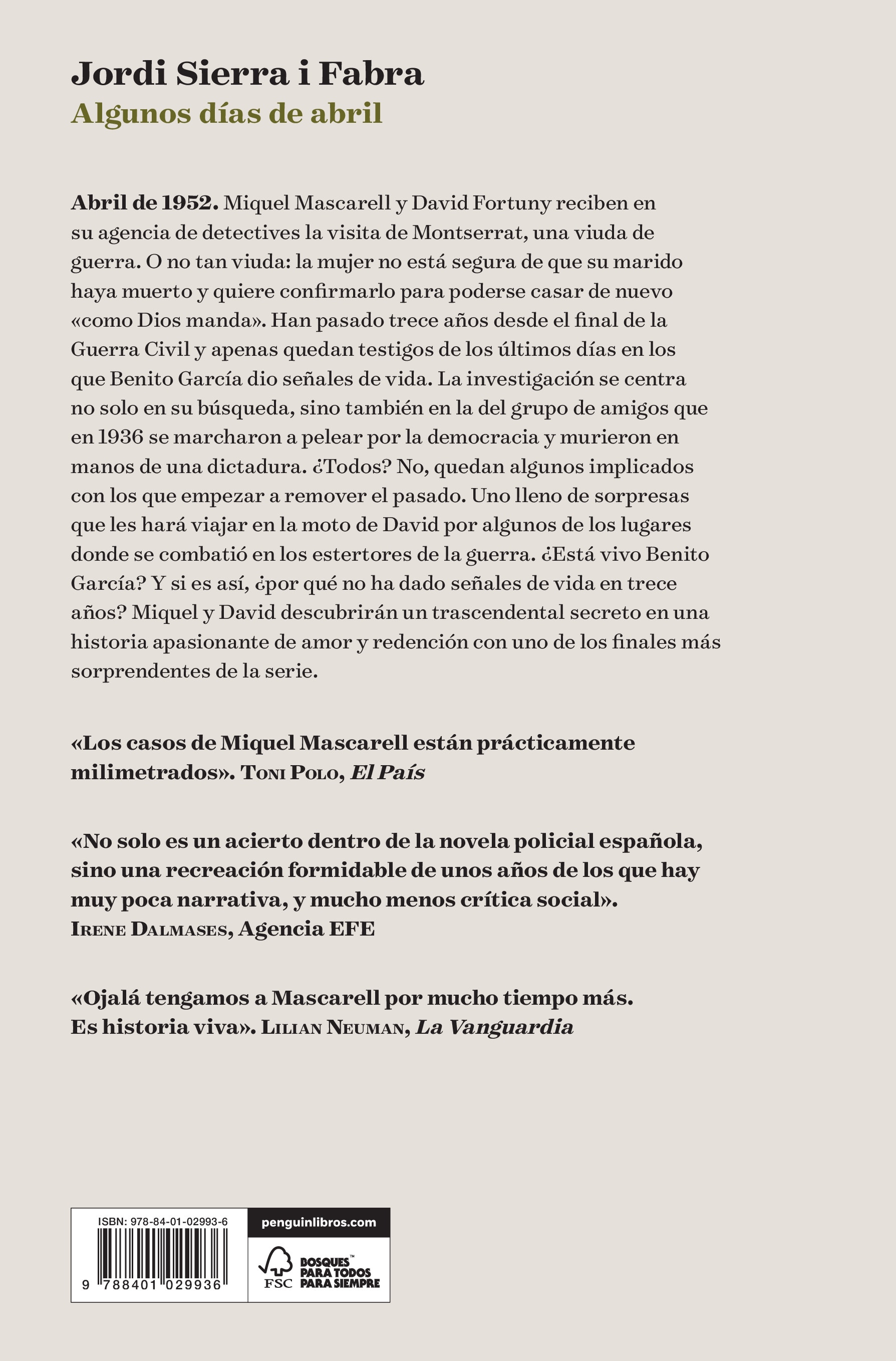 Algunos días de abril (Inspector Mascarell 14): La búsqueda del miliciano desaparecido (Capa mole) 2